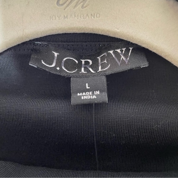 NEW WITH TAGS J. Crew Black Fitted Knit Mockneck Dress with Poplin Skirt Large - Picture 5 of 8